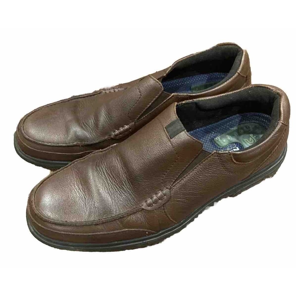 Nunn Bush Men's Loafer Brown Leather Slip On All Terrain Gel Sole 12M
